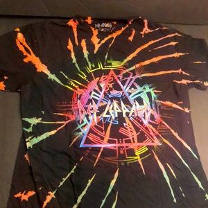 Def Leopard tie dye Band Tee womens/ unisex medium